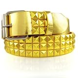 GENUINE LEATHER SNAP ON GOLD STUDDED BELT FITS ANY BUCKLE
