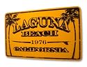 Laguna Beach 1976 Aluminum Sign in Yellow