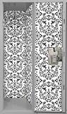 Locker Lookz Black and White Key Scroll Wallpaper