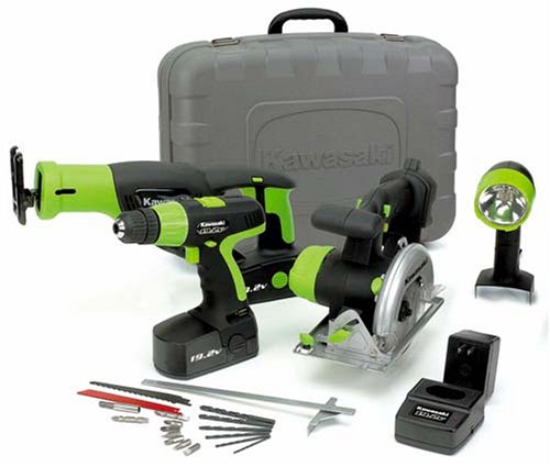 Kawasaki 840056 Black 19.2v 4pc Cordless Combo Kit