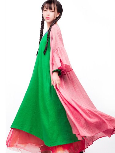 アジアン エスニック系 SOLO スプリング コート ブラウス アウター 上着 中国 民族衣装 ピンク