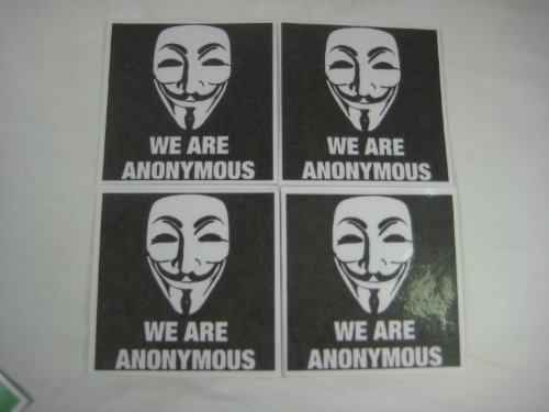 masks guy fawkes Discount We are Anonymous decal sticker lot x 4 Guy Fawkes V mask