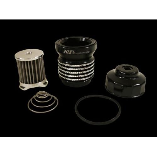 K P S4 Reusable Billet Oil Filter For Harley Davidson Anodized Black With Diamond Cut Gullability