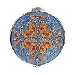 Light Blue Elegant Round Bejeweled Compact Mirror