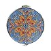 Light Blue Elegant Round Bejeweled Compact Mirror
