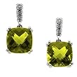 14K White Gold Peridot and Diamond Earrings
