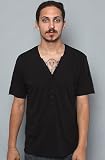 Alternative Apparel The Miz Henley in Black,Tops for Men