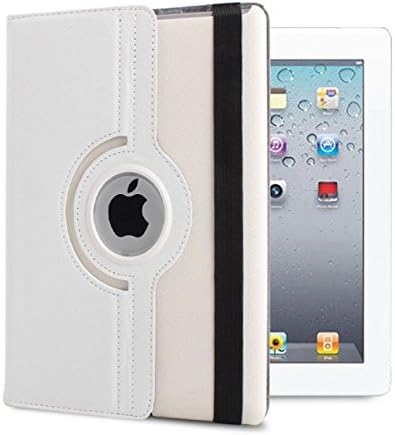 Apple iPad 2,3,4 Case, 360 Degree Rotating Stand Case Cover (white)
