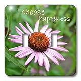 Patricia Sanders Flowers - Inspirational Choose Happiness - Light Switch Covers - double toggle switch