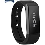 ELEGIANT Wireless Fitness Pedometer Tracker Bluetooth Sports Bracelet Activity Tracker with Steps Counter Sleep Monitoring Calories Track for Sports Fitness Gift