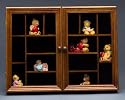 Wall Mounted Wood Curio Cabinet Double Glass Door