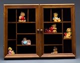 Wall Mounted Wood Curio Cabinet Double Glass Door