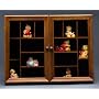 Wall Mounted Wood Curio Cabinet Double Glass Door