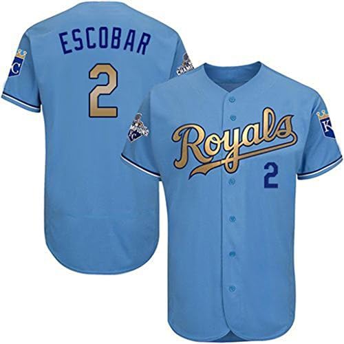 Men's Alcides Escobar Kansas City Royals Player Jersey-Blue 48