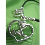 FIELD HOCKEY HEART & STICKS CHARM TOGGLE NECKLACE