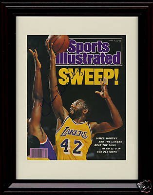 Framed James Worthy Sports Illustrated Autograph Print - Sweep!