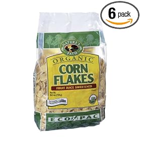 Nature's Path Organic Corn Flakes Cereal  Fruit Juice Sweetened, 26.4-Ounce Bags (Pack of 6)
