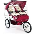 CLOSE OUT!! Double T Double Jogging Stroller Woodland Maroon Weather Cover