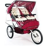 CLOSE OUT!! Double T Double Jogging Stroller Woodland Maroon Weather Cover