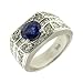 4.27 CT WHITE GOLD SAPPHIRE & DIAMOND MENS