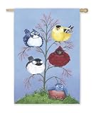 Spring Portly Birds Garden Flag