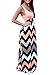 shangke Womens Ladies Striped Zig Zag Scoop Neck Chevron Print Tank Maxi Long Party Dress (M, Pink)