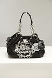 Juicy Couture - Juicy Couture Black Velour Baby Fluff Satchel