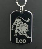 Zodiac Star Leo Dogtag Pendant Necklace