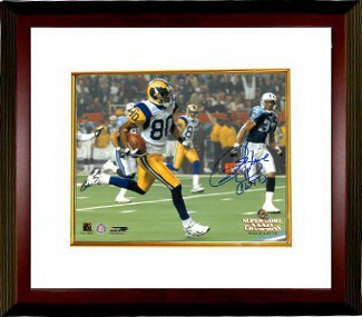 Isaac Bruce signed St. Louis Rams 8x10 Photo GWTD (Super Bowl XXXIV) Custom Framed