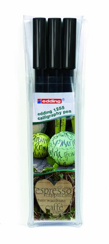 edding 1255 Calligraphy Pen Pack of 3 - Black