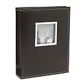 200-Photo Faux Leather Album with Metal Frame - Brown