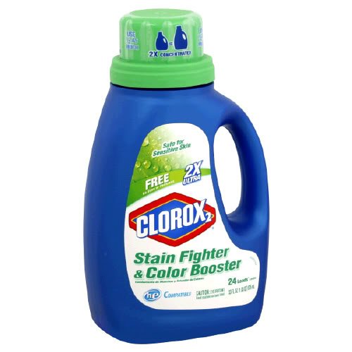 Clorox 2 Stain Fighter & Color Booster, 2x Ultra, Free, 33 oz(Pack of 6)