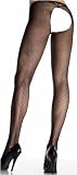 Plus Size Queen Fishnet Crotchless Pantyhose in Black, White, or Red