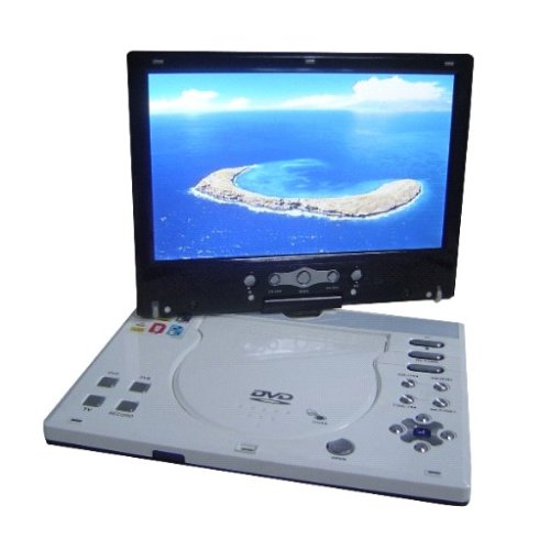 Feastronics 10.2 Multiregion Swivel Screen Portable DVD Player with Dual Digital (Freeview, DVB-t) and Analog TV Tuners and Recorder, Nintendo Retro Games Player with 300 Games, FM transmitter and optional headrest carry bag