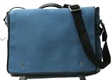 AUTHENTIC COACH MEN WOMEN UNISEX FLATIRON BUSINESS MESSENGER LAPTOP DIAPER TRAVEL BAG 5724 (Denim Canvas, Leather)