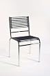 4 Black/Chrome Finish Bungie Low Back Stacking Chair By Euro Style Furniture