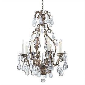 Contessa Eight Light Candle Chandelier in Spanish Gold