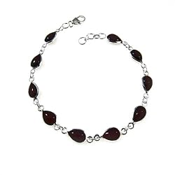 Garnet Jewelry Bracelet Silver Sterling India Link 8 Inches