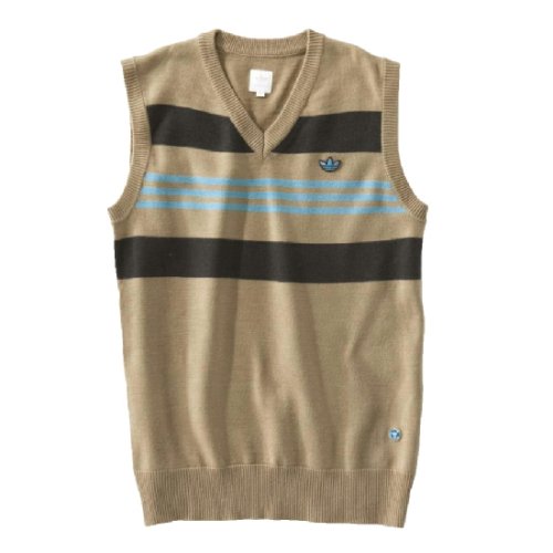 adidas Pullunder Männer, braun/gestreift