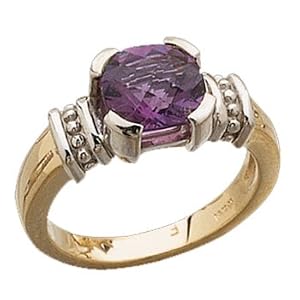 Two Tone Checkerboard Amethyst Fashion Ring