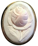 Cameo Master Carved Pink Conch Shell Art Deco Rose Italian
