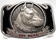 Pit Bull Dog Enamel Pewter Belt Buckle