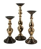 Copper Finish Iron Candle Holder Stand - Set of 3