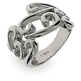 Elegant Sterling Silver Antique Scroll Ring - 8