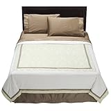 Fieldcrest® Luxury Mitered Duvet Cover - White/ Green (Queen)