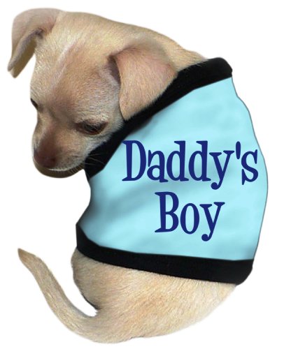 Pet Tease Daddy’s Boy Dog Tank, Small, Blue