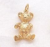 14kt Yellow Gold Bear Charm. 3-Dimensional