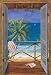 Tropical Beach Doors Mural Image