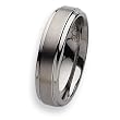 Ridged Edge Brushed & Polished Tungsten Carbide Ring (6.0 mm) - Sizes 6-13