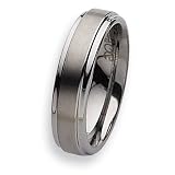 Ridged Edge Brushed & Polished Tungsten Carbide Ring (6.0 mm) - Sizes 6-13
